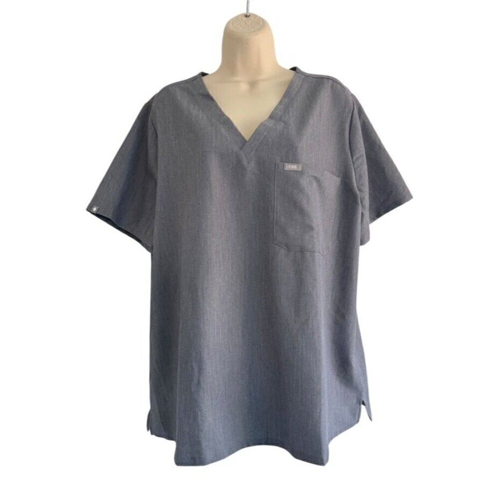 Figs Womens Sz XXL Catarina Technical Collection Scrub Top Graphite Gray
